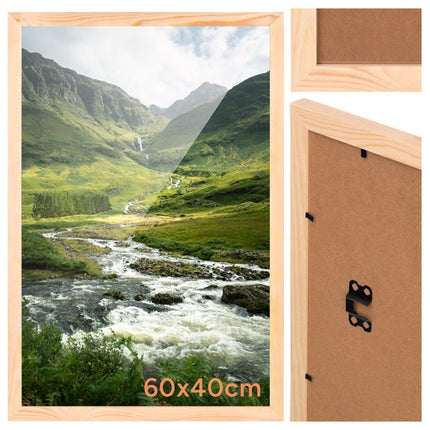 Fotorahmen Kiefer Natur 60x40 cm mit Acrylglas