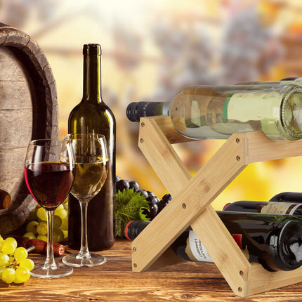 Weinregal aus natürlichem Bambus