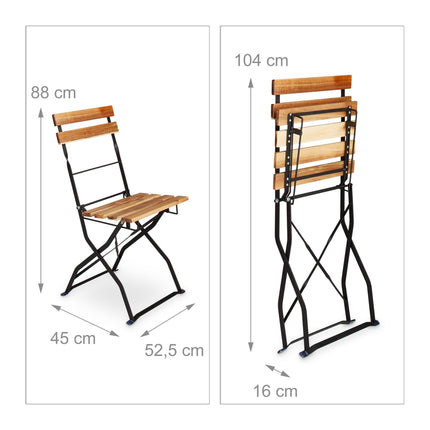 Natural garden chair in set of 4