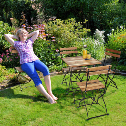 Natural garden chair in set of 4