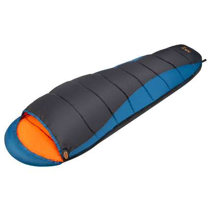 Navy Blue-Orange Sleeping Bag, Lightweight, Compact