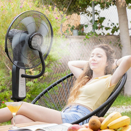 Stojanový ventilátor s rozprašovačem s dálkovým ovládáním InnovaGoods Mistinn černý 90 W 2,8 L