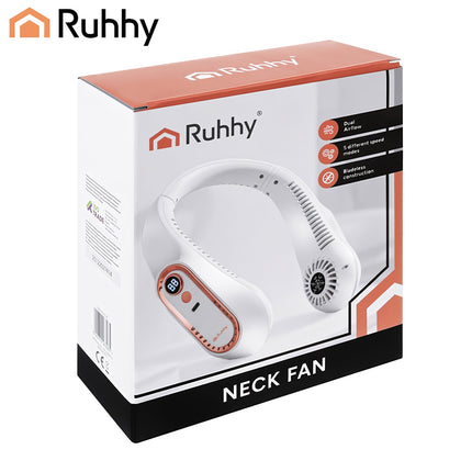 Ventilátor na krk, přenosný bezdrátový chladicí s nabíjením USB-C