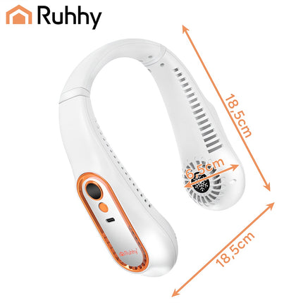 Ventilátor na krk, přenosný bezdrátový chladicí s nabíjením USB-C