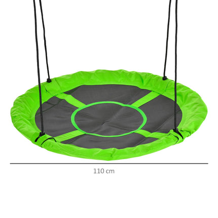 Zelená hnízdová houpačka, Ø110 Cm, nastavitelná pro 3-12 let, nosnost 150 kg