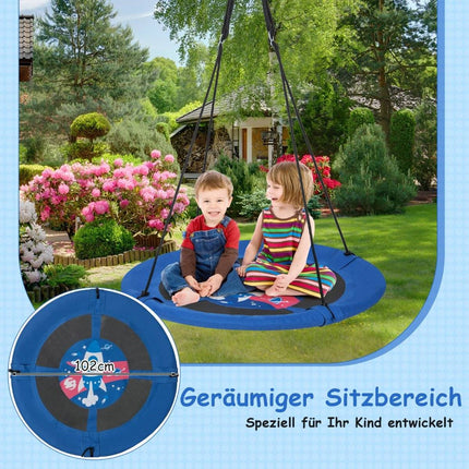 Nestschaukel Kinderschaukel Baumschaukel Hängeschaukel Ø 100 cm Blau Rakete