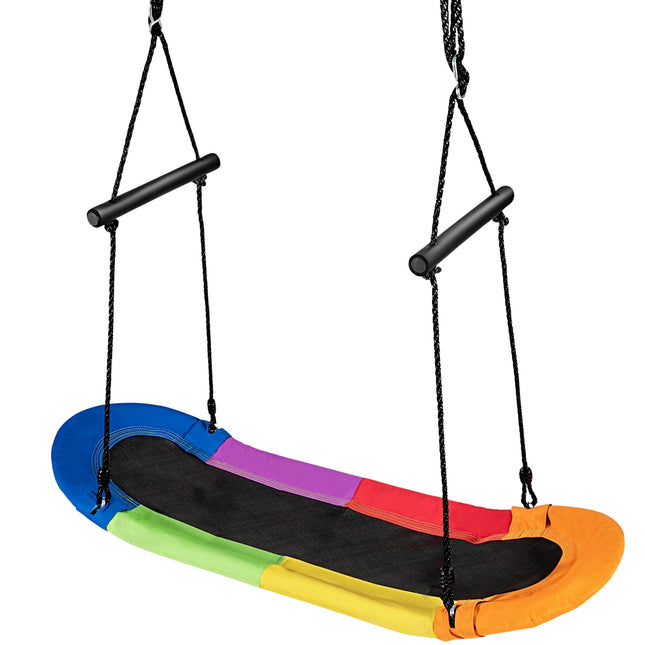 Houpací hnízdo dětská houpačka na strom s nastavitelným lanem 100-160cm závěsná houpačka barevná 123 x 45cm