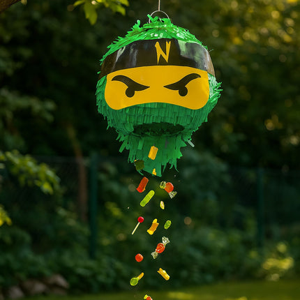 Sada piňaty ninja s pálkou a maskou na dětské oslavy