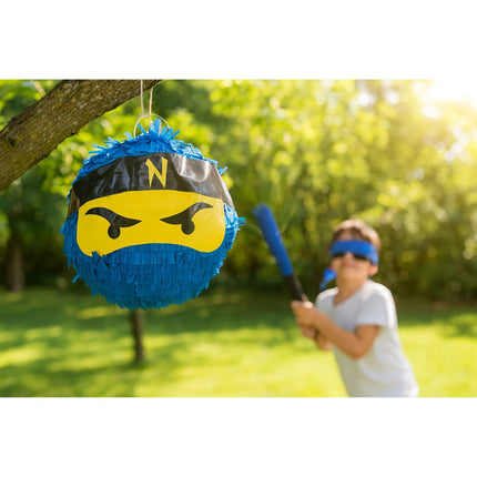 Sada piňaty ninja s pálkou a maskou na dětské oslavy
