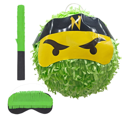 Sada piňaty ninja s pálkou a maskou na dětské oslavy