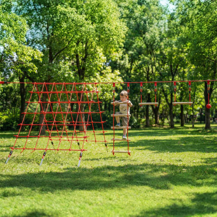 Ninja slackline sada pro děti, lezecká síť 150x300 cm