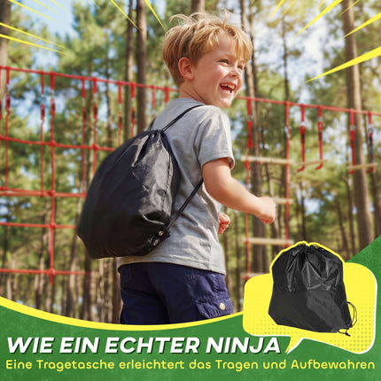 Ninja slackline sada pro děti, lezecká síť 150x300 cm