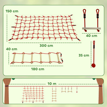 Ninja slackline sada pro děti, lezecká síť 150x300 cm