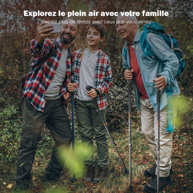Hole na nordic walking, teleskopický hliník 65–135 cm