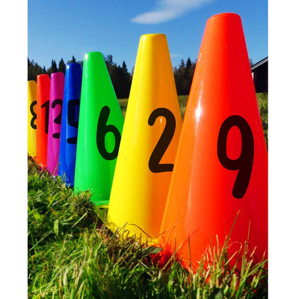 Číselné kužely 23 cm – sada 1-10