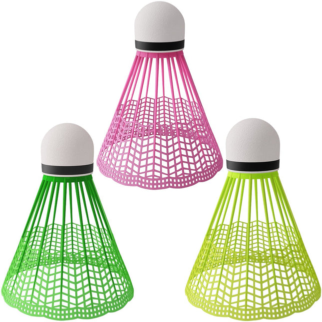 Nylon Shuttlecocks, Multicolor, 3 Pack