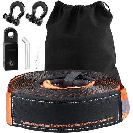 Off-Road Recovery Kit, 30,000 lb 3 in x 30 ft Strap, 2 Shackles
