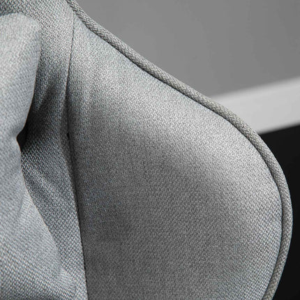 Ergonomická šedá kancelářská židle s polštáři pod hlavu a bedra