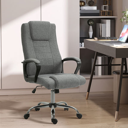 Ergonomická kancelářská židle, otočná, výškově nastavitelná, vzhled lnu