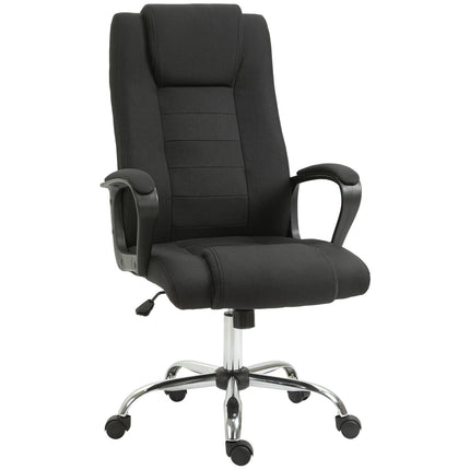 Ergonomická černá kancelářská židle s opěrkou hlavy, výškově nastavitelná