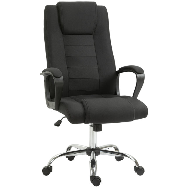 Ergonomická černá kancelářská židle s opěrkou hlavy, výškově nastavitelná