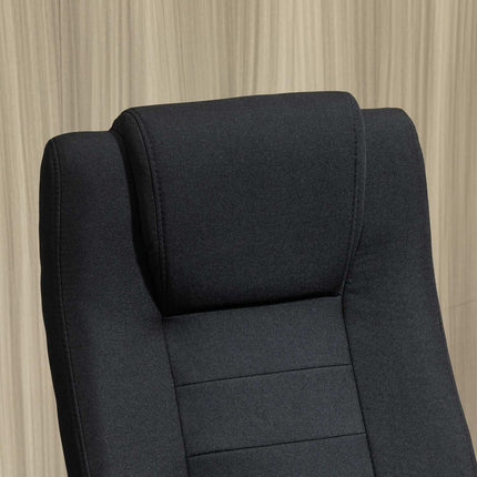 Ergonomická černá kancelářská židle s opěrkou hlavy, výškově nastavitelná