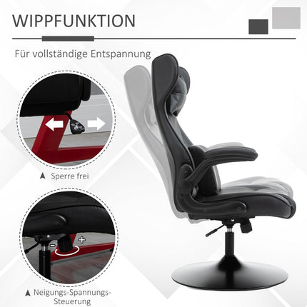 Ergonomická kancelářská židle – výškově nastavitelná, polstrovaná, černá