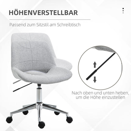 Výškově nastavitelná otočná kancelářská židle, vzhled lnu, světle šedá