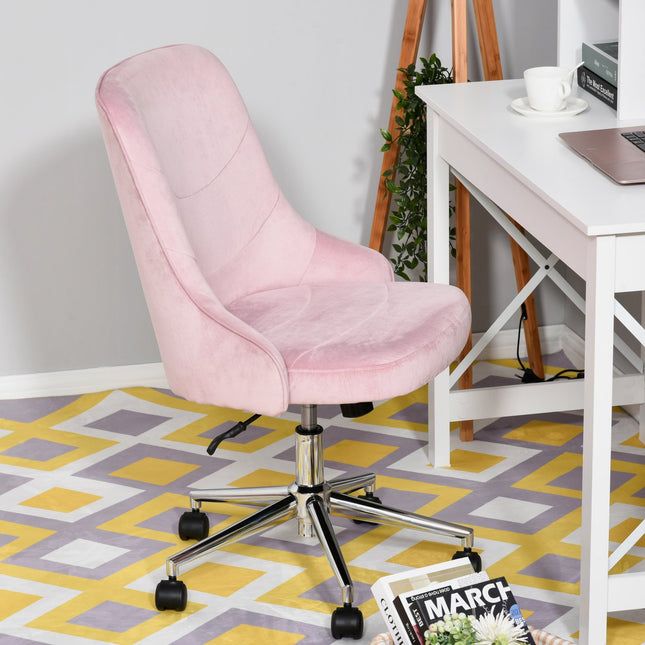 Sametová kancelářská židle s houpací funkcí, růžová, styl soho