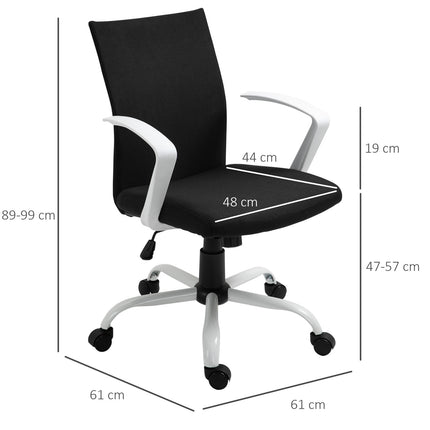 Kancelářská židle, ergonomická síťovaná opěrka, otočná 360°, černá