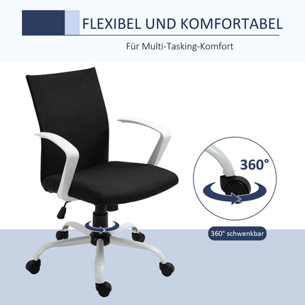 Kancelářská židle, ergonomická síťovaná opěrka, otočná 360°, černá