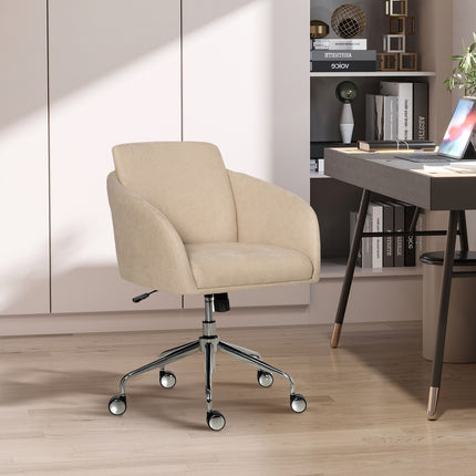 Ergonomická béžová kancelářská židle – nastavitelná výška, otočná
