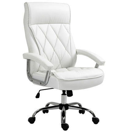 White ergonomic office chair - adjustable height, swivel, tilt