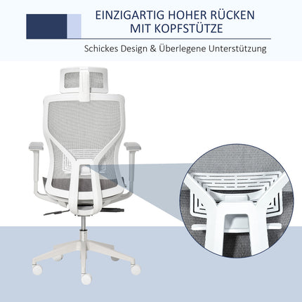 Ergonomická herní kancelářská židle, otočná s bederní opěrkou a 3D područkami