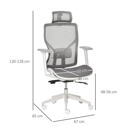 Ergonomická herní kancelářská židle, otočná s bederní opěrkou a 3D područkami