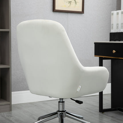Ergonomická otočná kancelářská židle, výškově nastavitelná, samet krémová