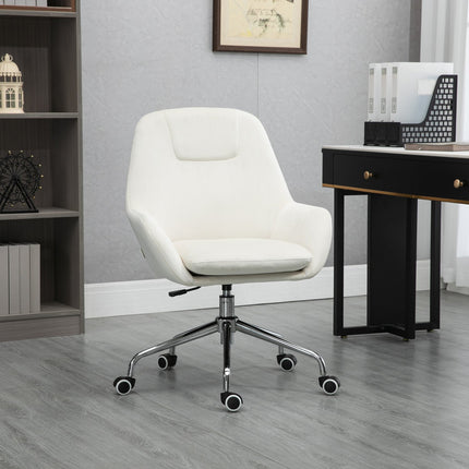 Ergonomická otočná kancelářská židle, výškově nastavitelná, samet krémová