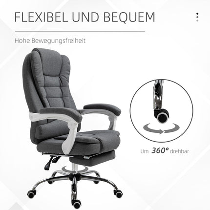Kancelářská židle s podnožkou, výškově nastavitelná, vzhled lnu