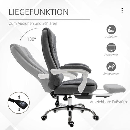 Kancelářská židle s podnožkou, výškově nastavitelná, vzhled lnu