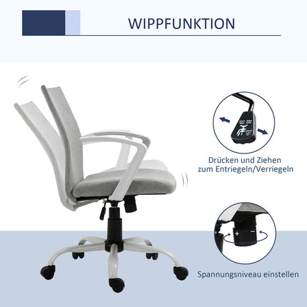 Ergonomická kancelářská židle s opěrkou hlavy, síťovaným opěradlem a otočnými kolečky