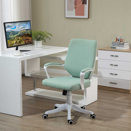Ergonomická zeleno-bílá kancelářská židle, funkce naklápění, otočná o 360°