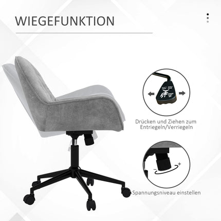 Ergonomická kancelářská židle s houpacím mechanismem, vzhled sametu, nastavitelná