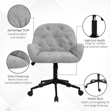 Ergonomická kancelářská židle s houpacím mechanismem, vzhled sametu, nastavitelná