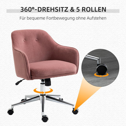 Sametová kancelářská židle s houpacím mechanismem, nastavitelná výška, červená