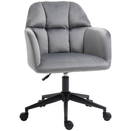 Ergonomická sametová kancelářská židle, výškově nastavitelná, šedá