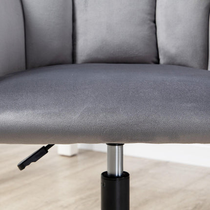 Ergonomická sametová kancelářská židle, výškově nastavitelná, šedá