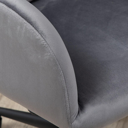 Ergonomická sametová kancelářská židle, výškově nastavitelná, šedá
