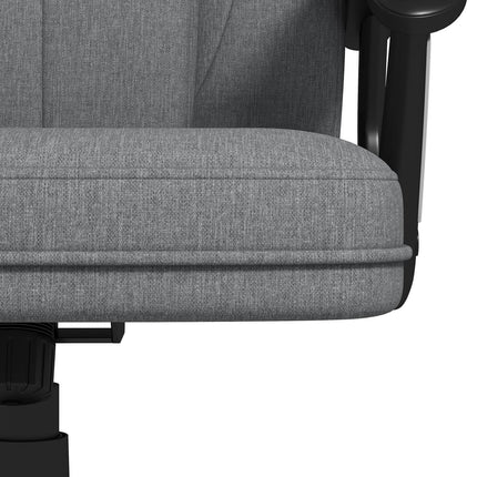 Ergonomická kancelářská židle – nastavitelná výška, šedý len, opěrka hlavy
