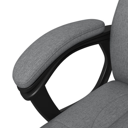 Ergonomická kancelářská židle – nastavitelná výška, šedý len, opěrka hlavy