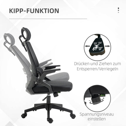 Ergonomická kancelářská židle s nastavitelnou opěrkou hlavy a područkami